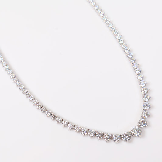 14K WG Lab Diamond Luxury Round Chain / 17.68gr / 3mm / 17in / CVD-10.45Ct