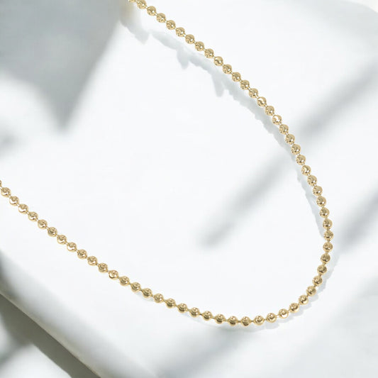 10K Yellow Gold Military Balls Chain / 17.6gr / 2.9mm / 28in