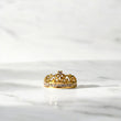 18K Yellow Gold Tiara Ring With Zircons / 3gr / Size 6