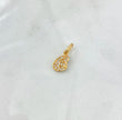 18K Yellow Gold Letter E Italics Pendant With Zircons / 0.75gr / 0.6in