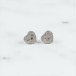 10K WG Diamond Little Heart Stud Earrings / 1.72gr / 8mm / D-0.35Ct