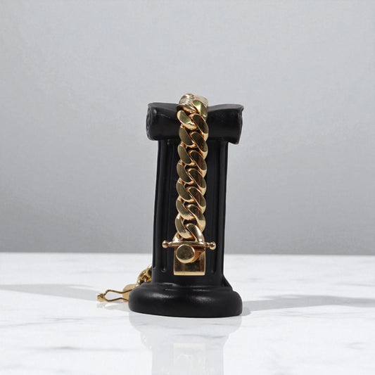 10K YG Cuban Links Bracelet / 93.1gr / 12.4mm / 8.5in /