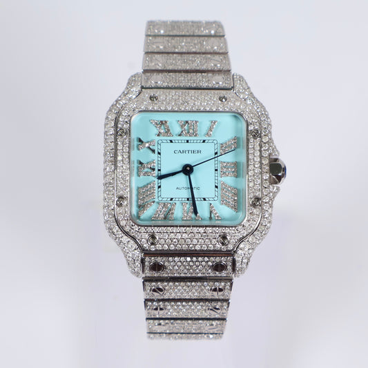 Cartier Santos Bustdonw Tiffany Face Watch / / 36mm /