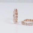 14K RG Lab Diamond Braiding Hoop Earrings / 4.33gr / 3mm / 0.7in / 3Ct Lab Dia / H VS