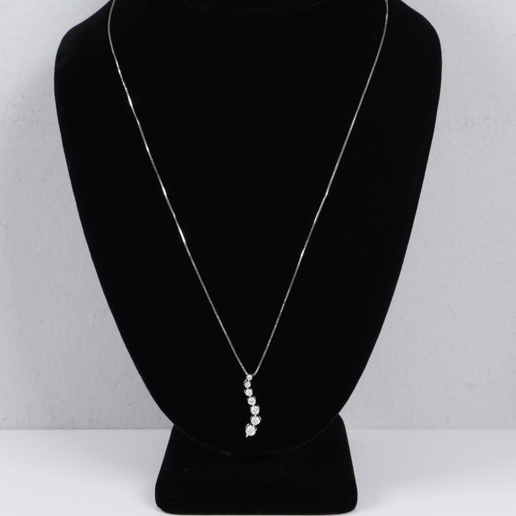 14K WG Diamond Luxury Woman Set Jewelry / 4gr / 0.75mm / 20in / 1Ct Dia
