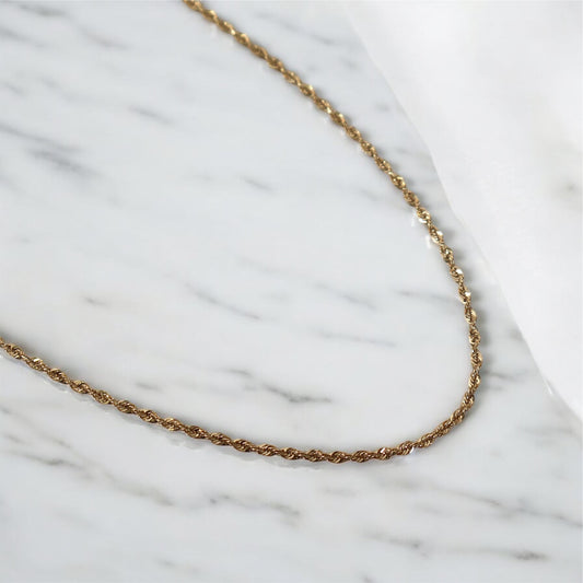 14K YG Rope Chain / 2.51 / 1.9mm / 24in