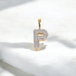 10K YG Diamond Letter P Pendant / 2gr / 1.1in / 0.4Wt Dia