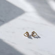 14K Yellow Gold Pink Heart/Star Stud Earrings With Pink Zircons / 0.38gr