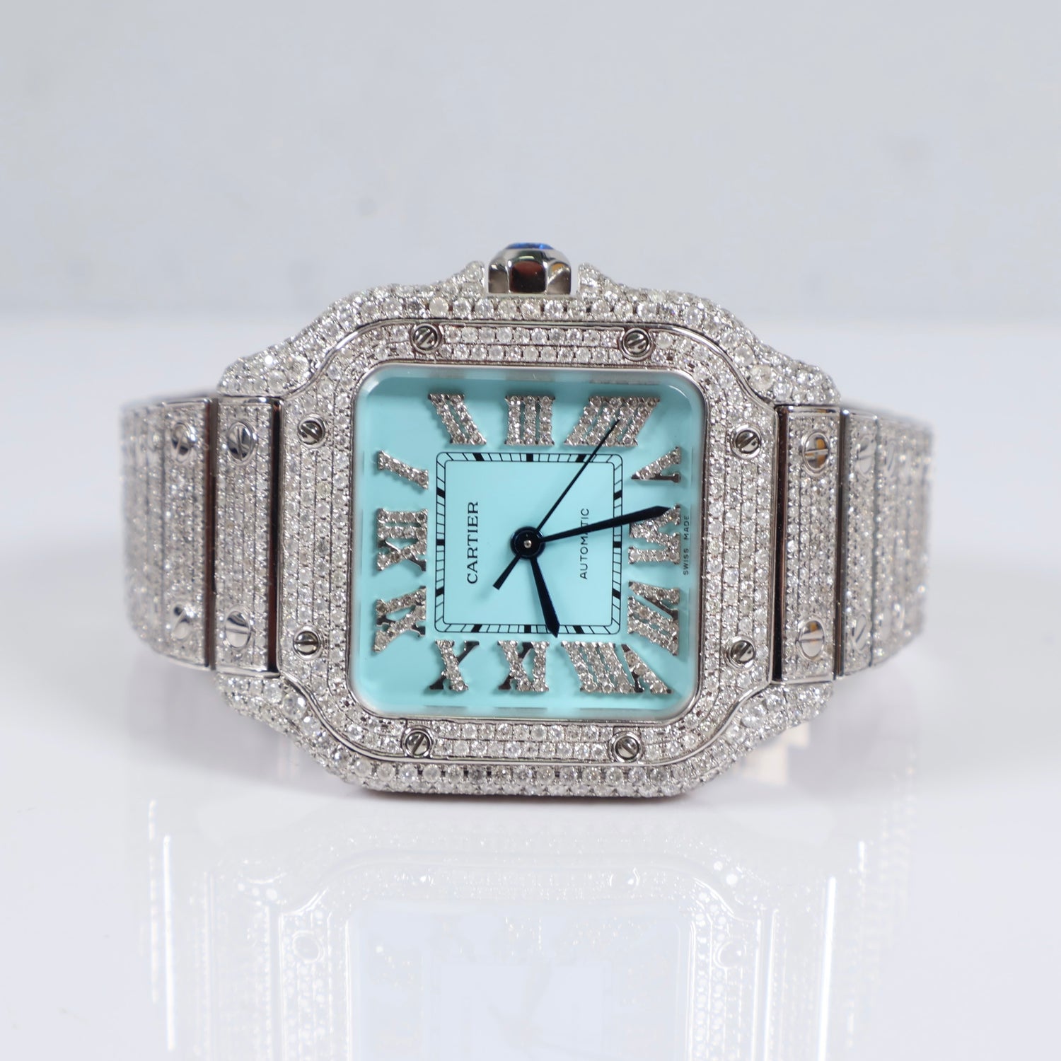 Cartier Santos Bustdonw Tiffany Face Watch / / 36mm /