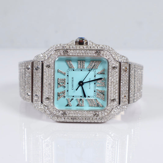 Cartier Santos Bustdonw Tiffany Face Watch / / 36mm /