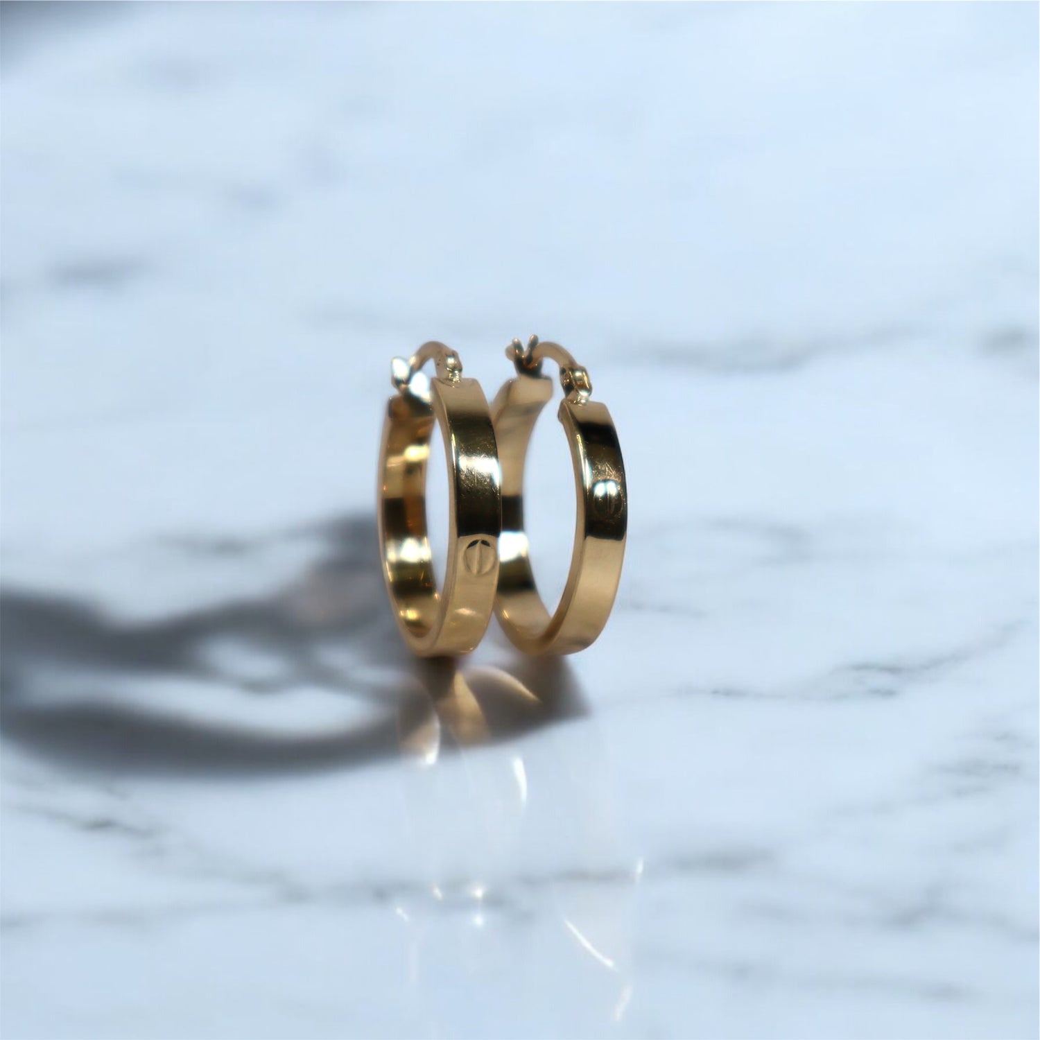14K YG Tier Hoop Earrings / 2.58gr / 0.9in