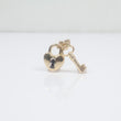 14K 2 Tone Heart Lock And Key Pendant / 1.5gr / 0.6in /
