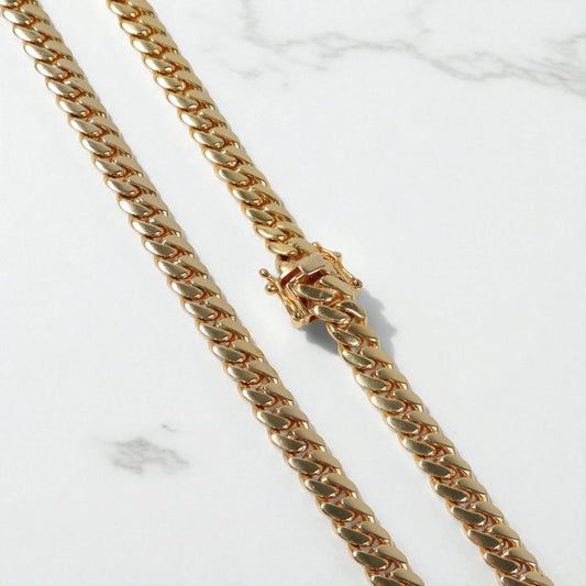 10K YG San Lazaro - Cuban Links Set Jewelry / 139.2gr / 9mm / 24in /