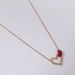 14K RG Diamond Heart With Ruby Set Jewelry / 1.8gr / 1mm / 18in / 0.10Ct / VS2-SI / G-H / 0.45Ct Ruby