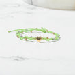 18K YG Heart-Smooth Balls Bracelet Tejido / 1.42gr / Adjustable /