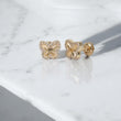 14K YG Diamond Butterfly Stud Earrings / 2.44gr / 9mm / 0.45Ct Dia