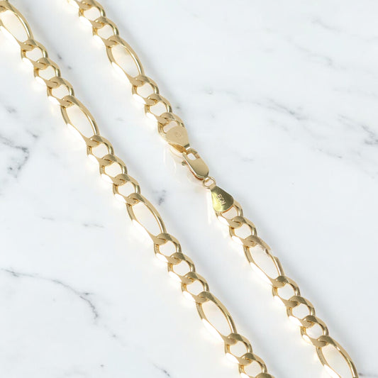 14K Yellow Gold Figaro Chain / 36gr / 8mm / 20in