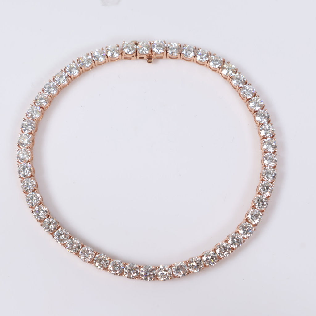 14K YG Lab Diamond Tennis Bracelet / 12.5gr / 4.5mm / 7in / 15.23Ct Lab / VS / F