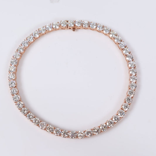 14K YG Lab Diamond Tennis Bracelet / 8.9gr / 4mm / 7in / 11.71Ct Lab / VS / F