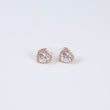 14K RG Lab Diamond Heart Stud Earrings / 2.31gr / 10mm / 3.50Ct Lab / VS / F