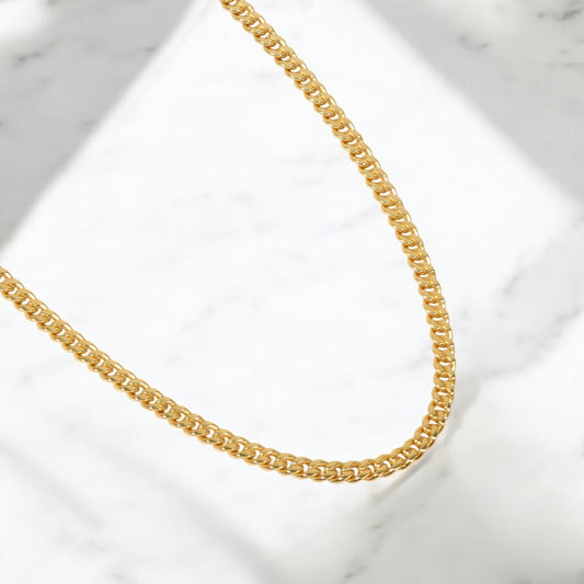 14K YG Micro Cuban Chain / 28.27gr / 4.2mm / 20in /
