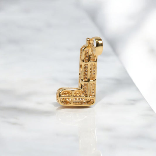 10K YG Diamond Letter L Pendant / 1.7gr / 1.1in / 0.33Wt Dia