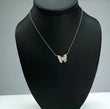 14K Yellow - White Gold Diamond Butterfly Jewelry Set 0.49Ct / 2.8gr