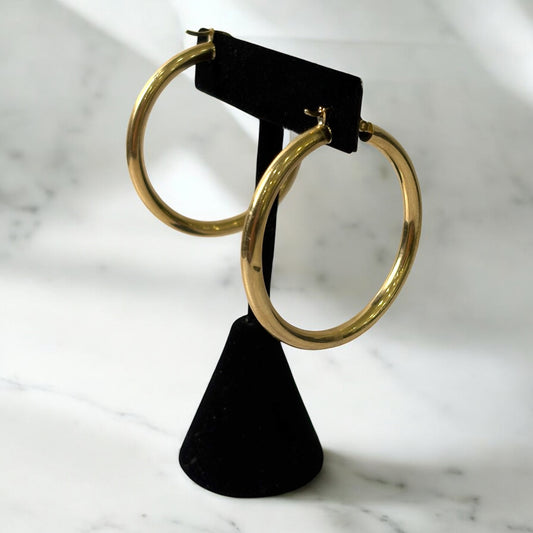 14K Yellow Gold Hoop Earrings / 4.6gr
