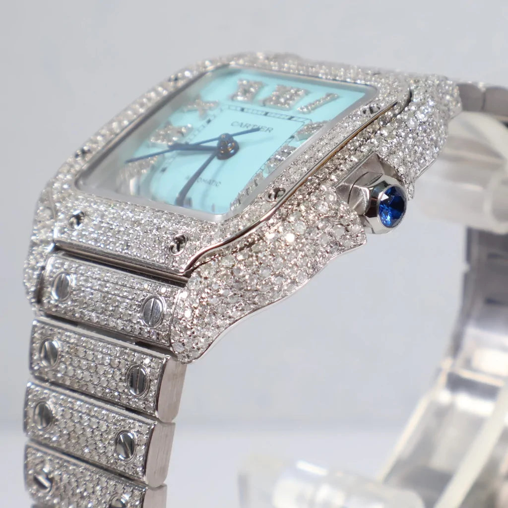 Cartier Santos Bustdown Tiffany Face Watch / 36mm