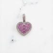 14K WG Diamond Heart With Sapphire Pendant / 5.66gr / 1in / S-2.35Ct / D-0.65Ct