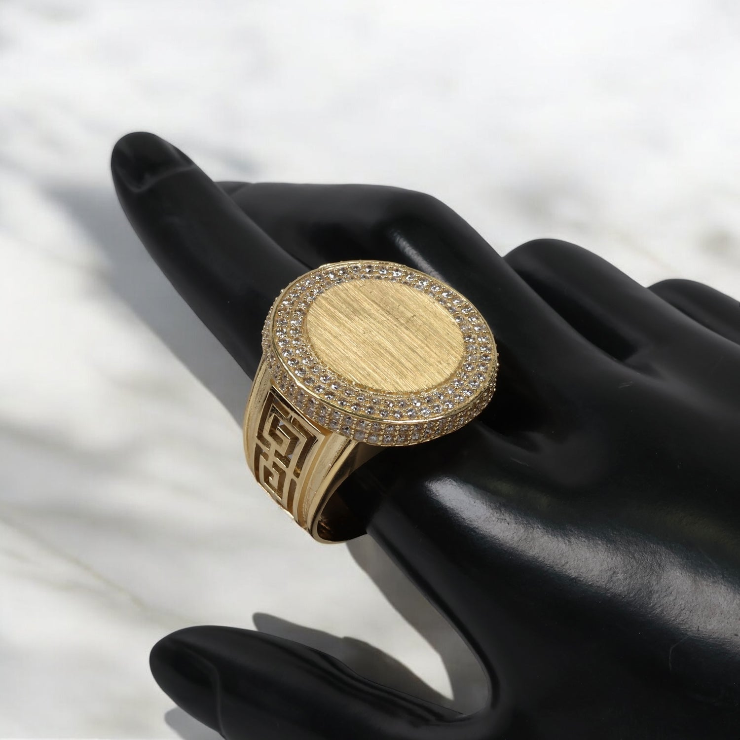 14K YG Luxury Memorial Rings / 15.8gr / Sz 13.5 /