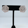 14K WG Diamond Luxury Hexagon Stud Earrings / 5.87gr /  / D-0.25Ct