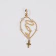18K YG Virgen Maria Silhouette Pendant / 1.52gr / 1.4in / White Zircons