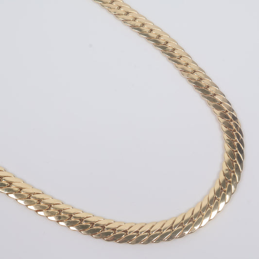 14K YG Cuban Links Hollow Chain / 15.7gr / 10mm / 17.5in /