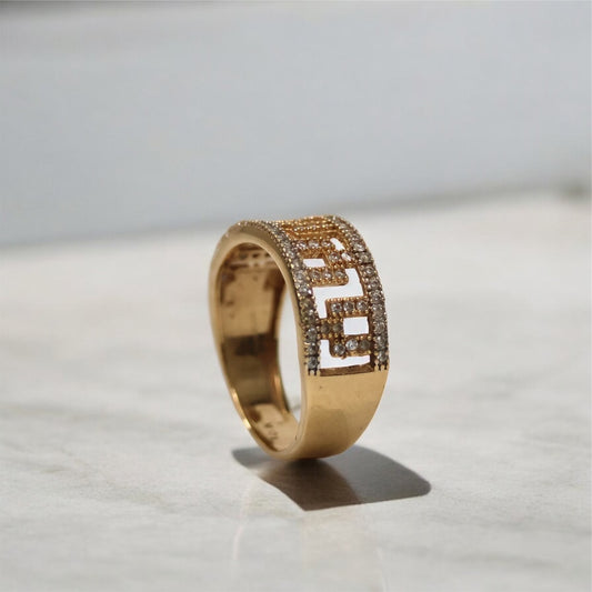 18K YG Fashion Ring / 3.40Gr / Sz 6 3/4