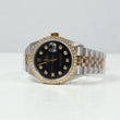 Rolex Datejust Two Tone Black Dia Dial - Diamond Bezel Watch / 36mm / Wt Dia