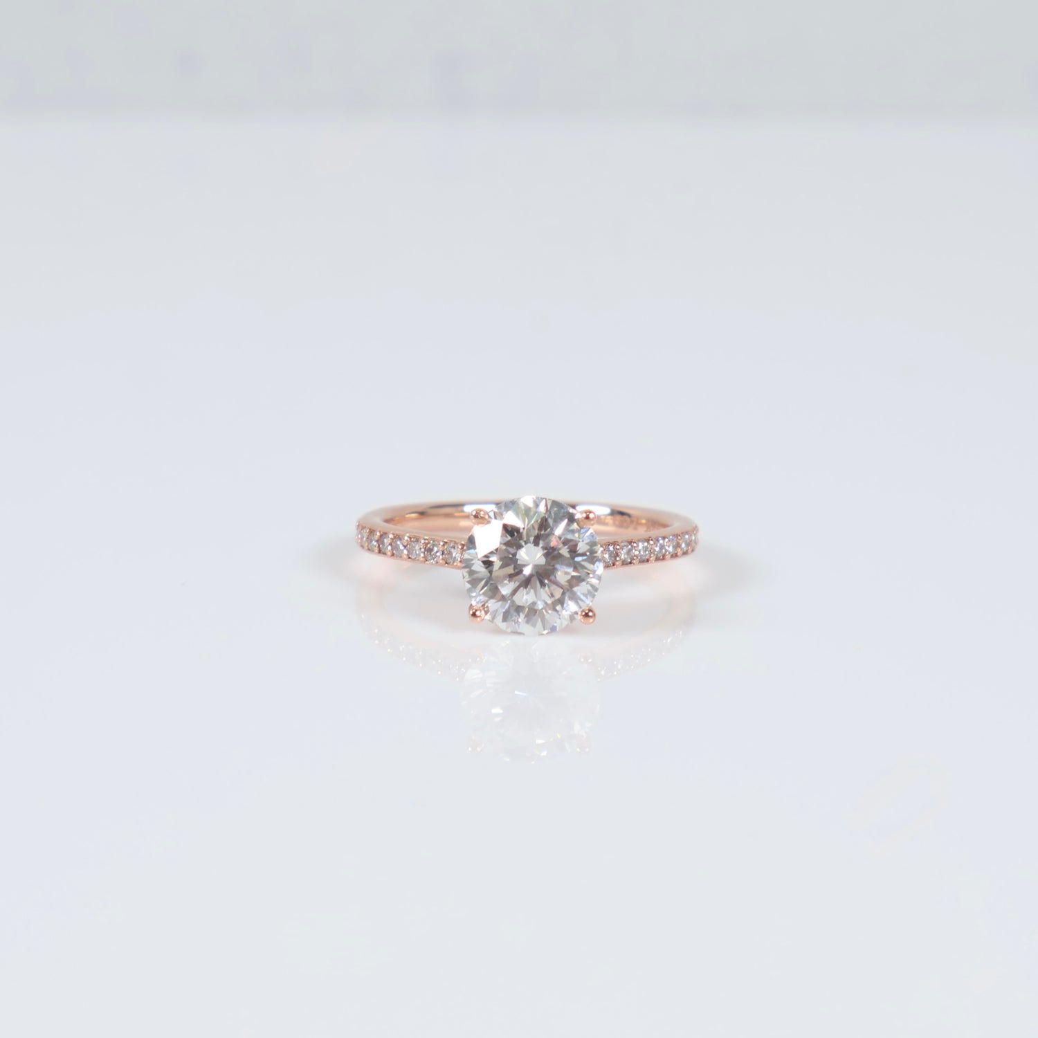 14K RG Lab Diamond Round Brilliant With Certificate Engagement Ring / 2.7gr / Sz 7 / 2Ct Lab / F / VS1