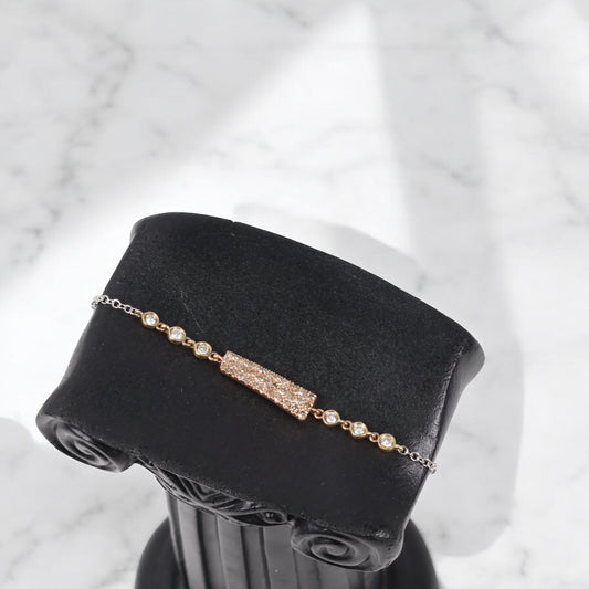 14K Three Colour Gold Diamond Fashion Bracelet Wt Dia / 1.9gr