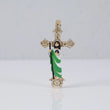 10K YG Diamond Cross With St. Jude Thaddeus Pendant / 7.96gr / 2in / 0.46Ct Dia