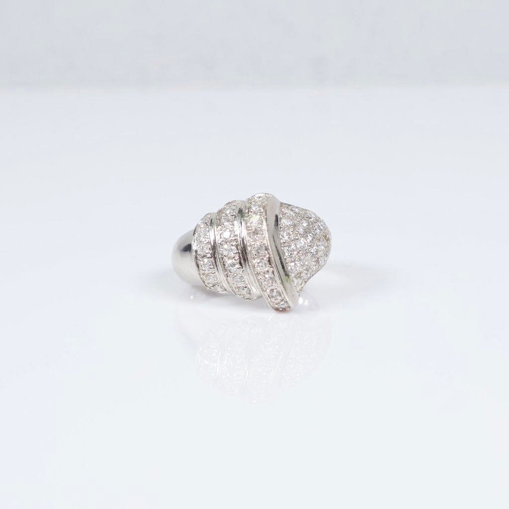 14K WG Diamond Luxury Ring / 6gr / Sz 7.5 / 0.50Ct Dia