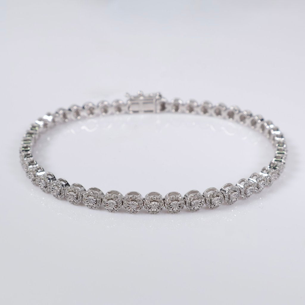10K WG Diamond Round Tennis Bracelet / 9.7 / 4mm / 7.5in / 1.50Ct / VS2-SI / G-H