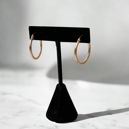 18K Rose Gold Fashion Hoop Earrings / 1.8gr
