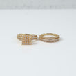 10K YG Diamond Square Luxury Duo Engagement Ring / 5.06gr / Sz 7 / 1.5Ct Dia