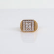 Square Ring 10K Yellow Gold With Zirconia / 8gr / Size 12