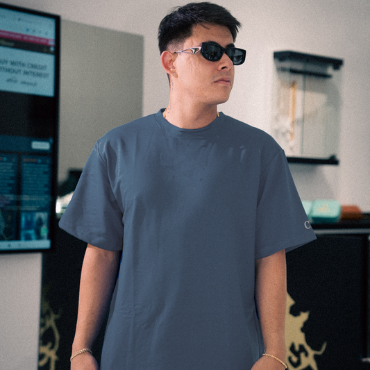 In Gold We Trust Blue Grey T-Shirt