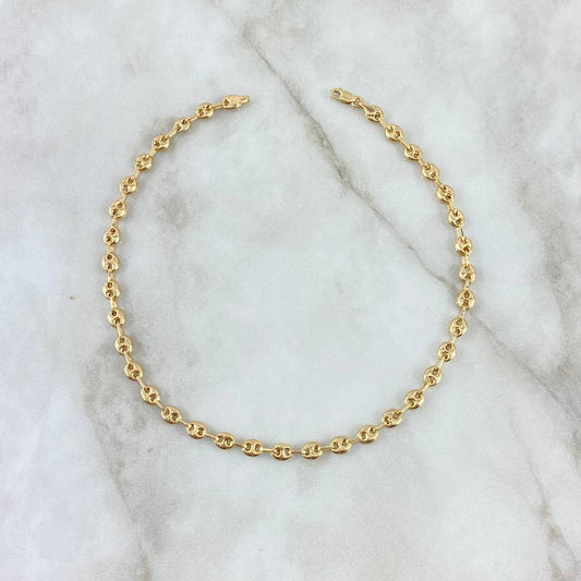 18K Yellow Gold Cg Anklet / 5.1gr / 5.3mm / 10in