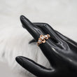 Women Ring 14K Yellow Gold With Diamonds / 4.2gr / Size 9