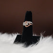 Braided Heart Ring 14K White - Rose Gold With Diamonds / 3gr / Size 5.5