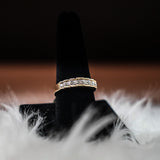 Women Ring 14K Yellow Gold With Diamonds / 5gr / Size 10