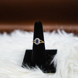 Sapphire Ring 14K Yellow Gold With Diamonds / 2gr / Size 7